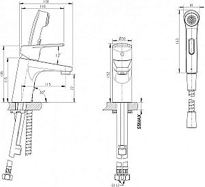 Смеситель для раковины BRAVAT Line F15299C-2 купить в интернет-магазине сантехники Sanbest