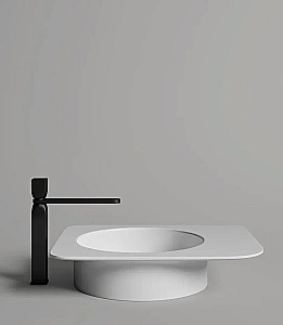 Раковина накладная Salini NINFEA 02 110521M 54 матовая из искусственного камня S-Stone, белая матовая купить в интернет-магазине Sanbest