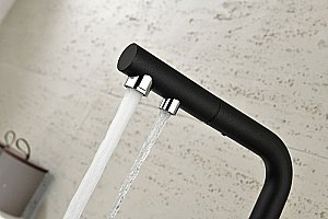 Смеситель для кухни Paulmark Serpentine Se213222-BLM черный купить в интернет-магазине сантехники Sanbest