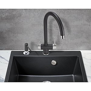 Смеситель для кухни Milacio Ultra MCU.554.MB черный/хром купить в интернет-магазине сантехники Sanbest