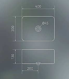 Раковина накладная Gid Geometrico 40 N1335 51238 белая купить в интернет-магазине Sanbest
