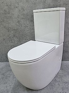 Унитаз напольный CeramaLux TR2176 белый, с бачком, с крышкой микролифт, слив торнадо купить в интернет-магазине Sanbest