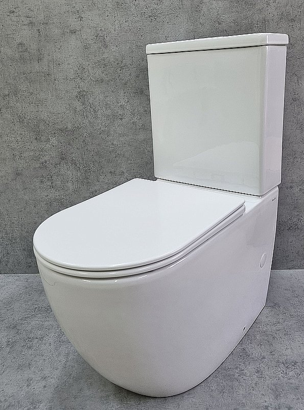 Унитаз напольный CeramaLux TR2176 белый, с бачком, с крышкой микролифт, слив торнадо купить в интернет-магазине Sanbest