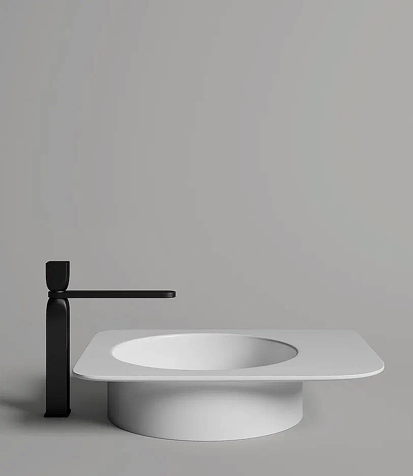 Раковина накладная Salini NINFEA 02 110521M 54 матовая из искусственного камня S-Stone, белая матовая купить в интернет-магазине Sanbest