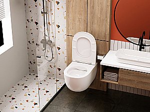 Унитаз подвесной ABBER Bequem AC1104 с крышкой микролифт, безободковый купить в интернет-магазине Sanbest