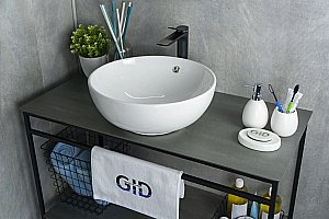 Раковина накладная Gid Esfera 43 N9003a 51103 белая купить в интернет-магазине Sanbest