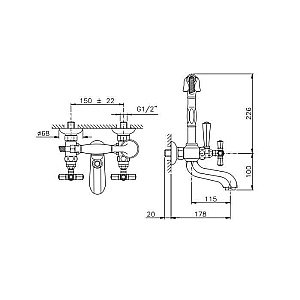 Смеситель для ванны Nicolazzi Teide Four 1901CR45 хром купить в интернет-магазине сантехники Sanbest