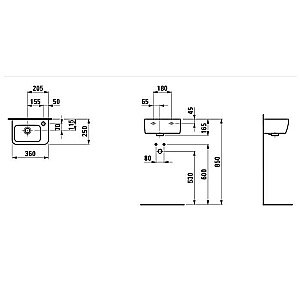 Раковина-мини Laufen Pro 8.1695.5.000.106.1 белая купить в интернет-магазине Sanbest