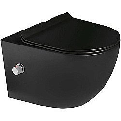 Унитаз подвесной с функцией биде SantiLine SL-5002T-MB/BD черный матовый, безободковый, с крышкой микролифт, слив торнадо купить в интернет-магазине Sanbest