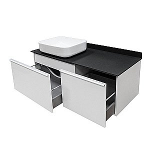 Тумба с раковиной Comforty Милан 120 белый глянец для ванной в интернет-магазине Sanbest