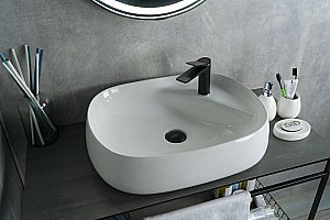 Раковина накладная Gid Lago 59 N9048 51185 белая купить в интернет-магазине Sanbest