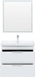 Тумба с раковиной Aquanet Ирис new 70 подвесная белый глянец для ванной в интернет-магазине Sanbest