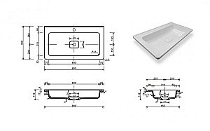 Тумба с раковиной Эстет Kare Luxe 80 подвесная 2 ящика белая для ванной в интернет-магазине Sanbest