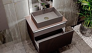 Тумба с раковиной Jorno Strong 80 антрацит для ванной в интернет-магазине Sanbest