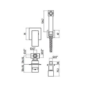 Гигиенический душ Gattoni 2511/25NO.SS32 черный матовый купить в интернет-магазине сантехники Sanbest