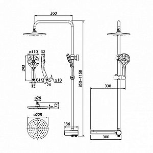 Душевая система Iddis Ray RAYMS3Fi76 черная купить в интернет-магазине сантехники Sanbest