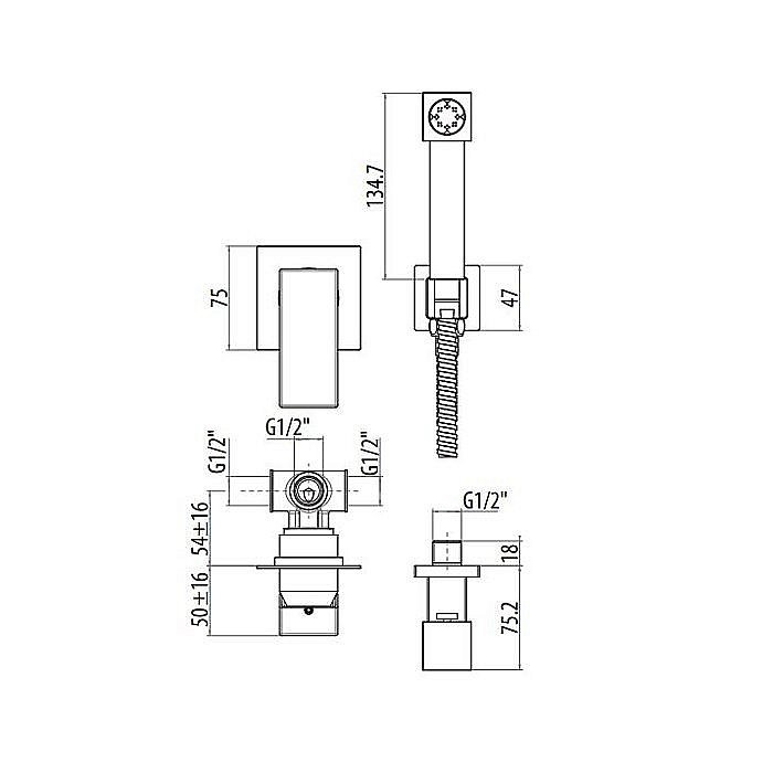 Гигиенический душ Gattoni 2511/25NO.SS32 черный матовый купить в интернет-магазине сантехники Sanbest