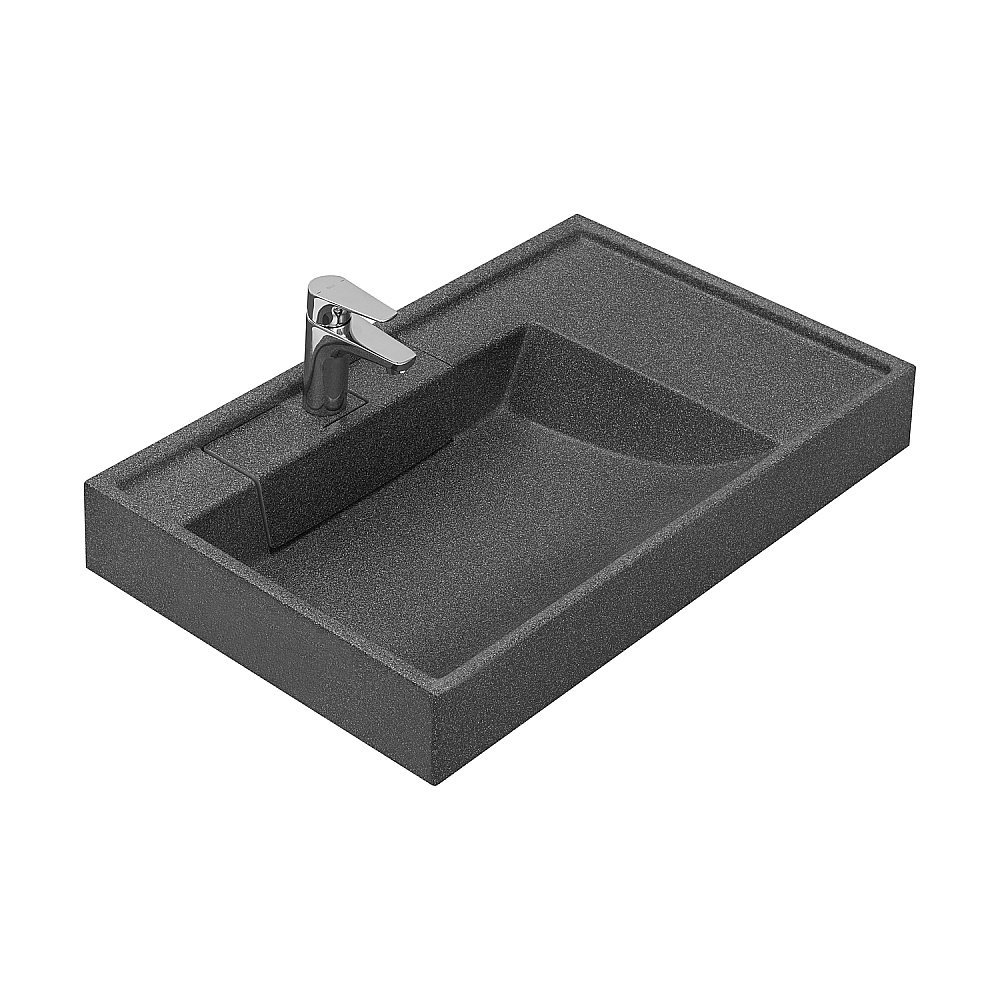 Раковина на стиральную машину Акватон Рейн 80 1A72113KRW210 графит купить в интернет-магазине Sanbest