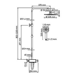 Душевая система WasserKraft Aller SET2653 Thermo хром купить в интернет-магазине сантехники Sanbest