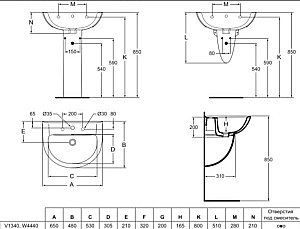 Раковина на полупьедестале Ideal Standard Eurovit 65 W444001 белая купить в интернет-магазине Sanbest