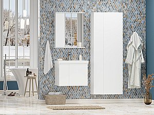 Зеркало со шкафом Misty Лира 60 П-Лир04060-013Л белый в ванную от интернет-магазине сантехники Sanbest