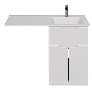 Тумба с  раковиной напольная Dreja VEGA 60/120 белый глянец для ванной в интернет-магазине Sanbest