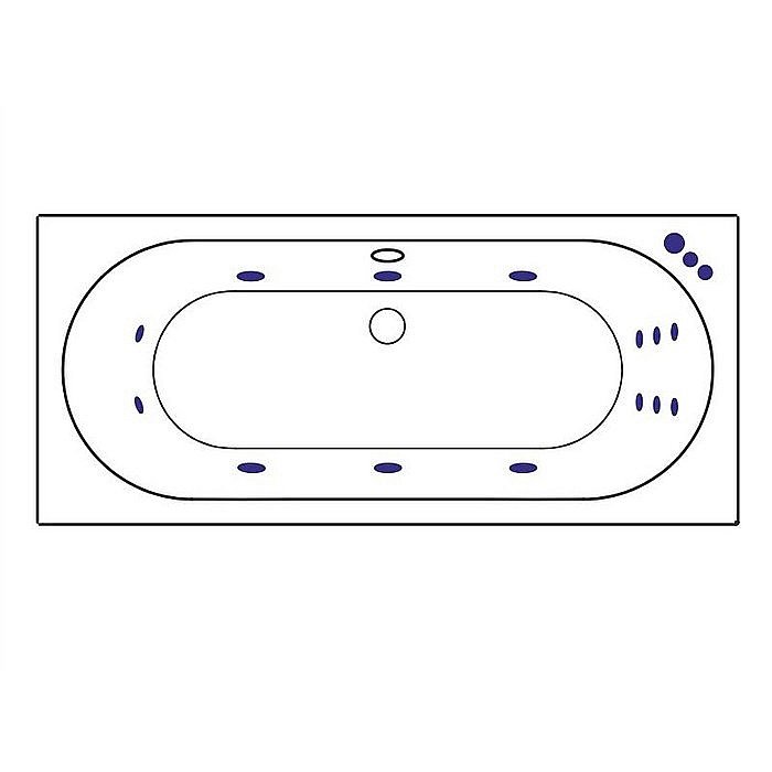 Ванна акриловая EXCELLENT Oceana Slim SMART WAEX.OCE18S.SMART.CR 180x80 белая с гидромассажем купить в интернет-магазине Sanbest
