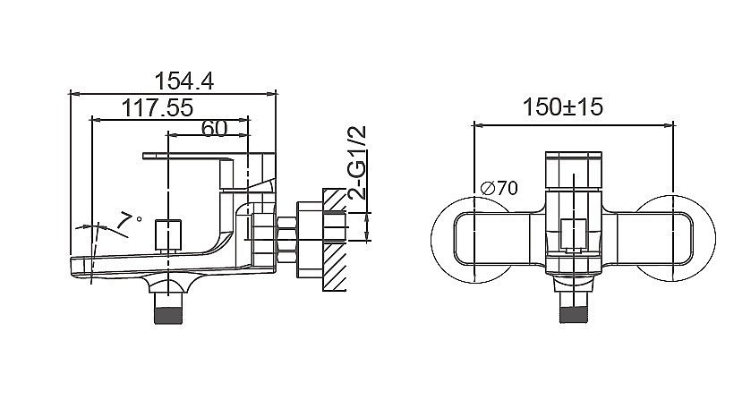 Смеситель для ванны WONZON & WOGHAND ARNIE WW-693101-CR хром купить в интернет-магазине сантехники Sanbest