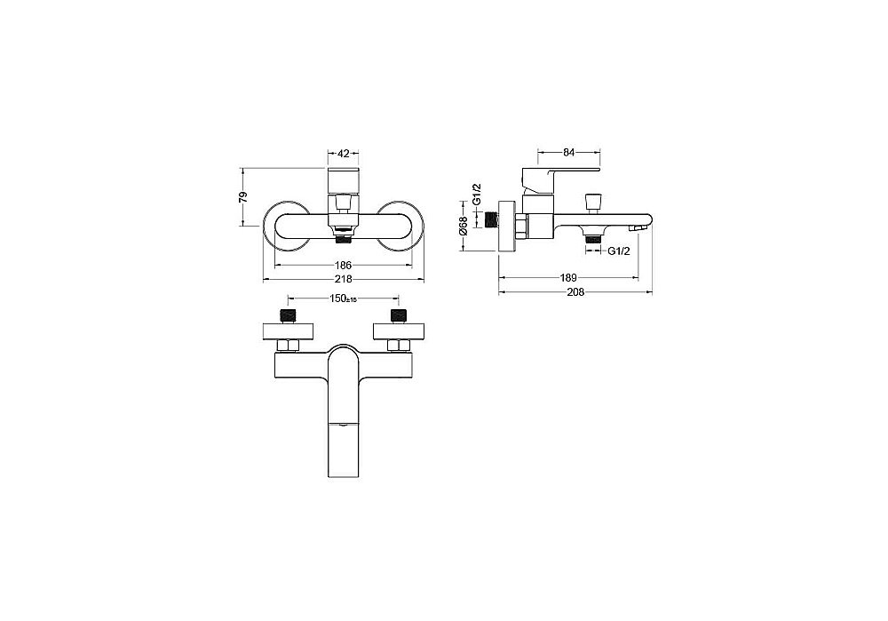 Смеситель для ванны Aquatek Лира AQ1440MB черный матовый купить в интернет-магазине сантехники Sanbest