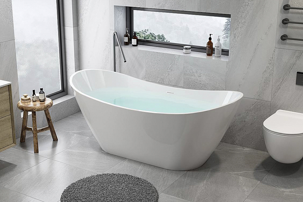 Акриловая ванна Royal Bath Wave RB610102 180х80 Белая/Фурнитура Белая купить в интернет-магазине Sanbest