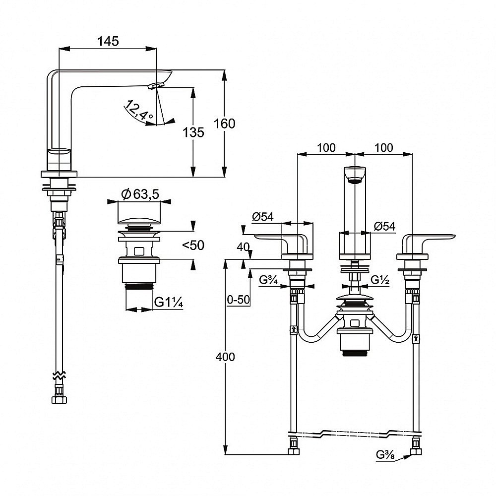 Смеситель для раковины Kludi Ameo 413930575 хром купить в интернет-магазине сантехники Sanbest