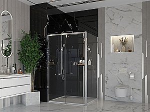 Душевой уголок Ambassador Intense IX 110021105IX-80IX 160х80 стекло прозрачное/профиль хром купить в интернет-магазине Sanbest