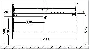Тумба с раковиной Jacob Delafon VOX EB2071-R1 120 белый блестящий лак для ванной в интернет-магазине Sanbest