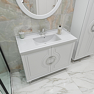 Тумба с раковиной Caprigo Valletta 100 два ящика, бланж для ванной в интернет-магазине Sanbest