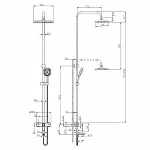 Душевая система Lemark Prizma LM3962C купить в интернет-магазине сантехники Sanbest