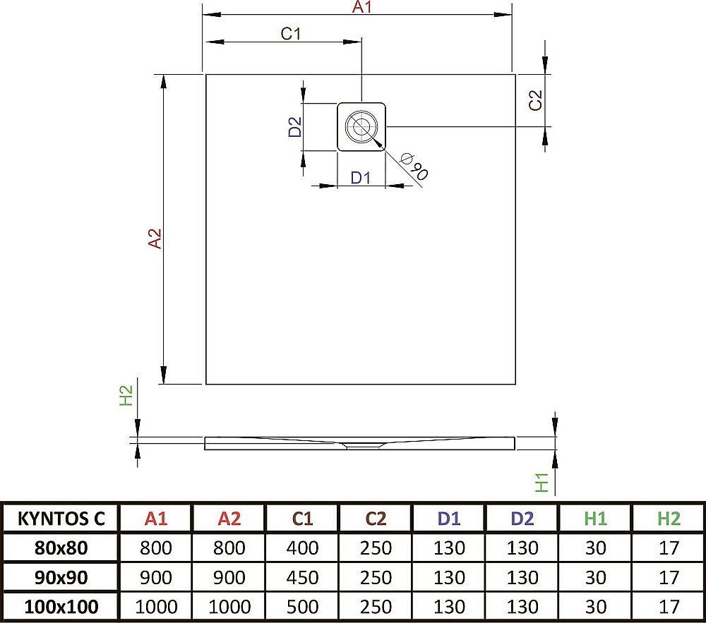 Душевой поддон Radaway Kyntos C antracite HKC8080-64 80x80 серый купить в интернет-магазине Sanbest