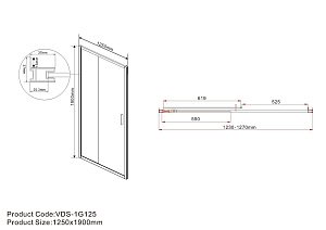 Душевая дверь Vincea GARDA VDS-1G 125 хром/прозрачное купить в интернет-магазине Sanbest