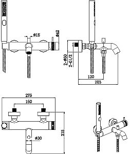 Смеситель для ванны Allen Brau Priority 5.31D10-BN брашированный никель купить в интернет-магазине сантехники Sanbest