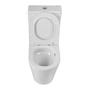 Унитаз напольный BelBagno FLAY-TOR BB2149CP-TOR/SC белый, с крышкой микролифт, с бачком, безободковый, слив-торнадо купить в интернет-магазине Sanbest