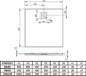 Душевой поддон Radaway Kyntos C antracite HKC8080-64 80x80 серый купить в интернет-магазине Sanbest