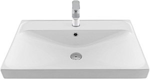 Тумба с раковиной Aquanet Алвита new 70 344133+333267 белая матовая для ванной в интернет-магазине Sanbest