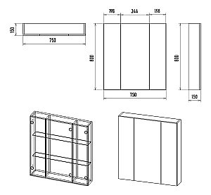 Зеркальный шкаф Misty Аура 75 Э-Аур02075-01 белый купить в интернет-магазине сантехники Sanbest