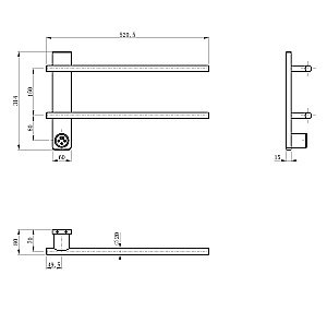 Полотенцесушитель электрический WONZON & WOGHAND NÜRNBERG, Черный матовый (WW-AL342-MB) купить в интернет-магазине сантехники Sanbest