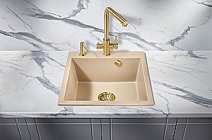 Мойка кухонная Milacio Murcia 51 Cuarzo MC.77024 бежевая купить в интернет-магазине сантехники Sanbest
