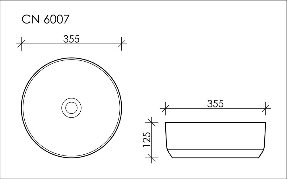 Раковина накладная Ceramica Nova Element CN6007 35 черный матовый купить в интернет-магазине Sanbest