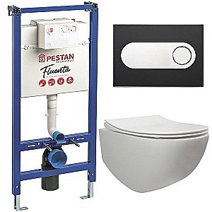 Унитаз с инсталляцией Pestan Fluenta Rimless SET40006661OB безободковый, с крышкой микролифт купить в интернет-магазине Sanbest