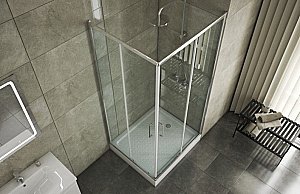 Душевой уголок Bravat LINE BS090.2202A 90х90 стекло прозрачное/профиль хром купить в интернет-магазине Sanbest