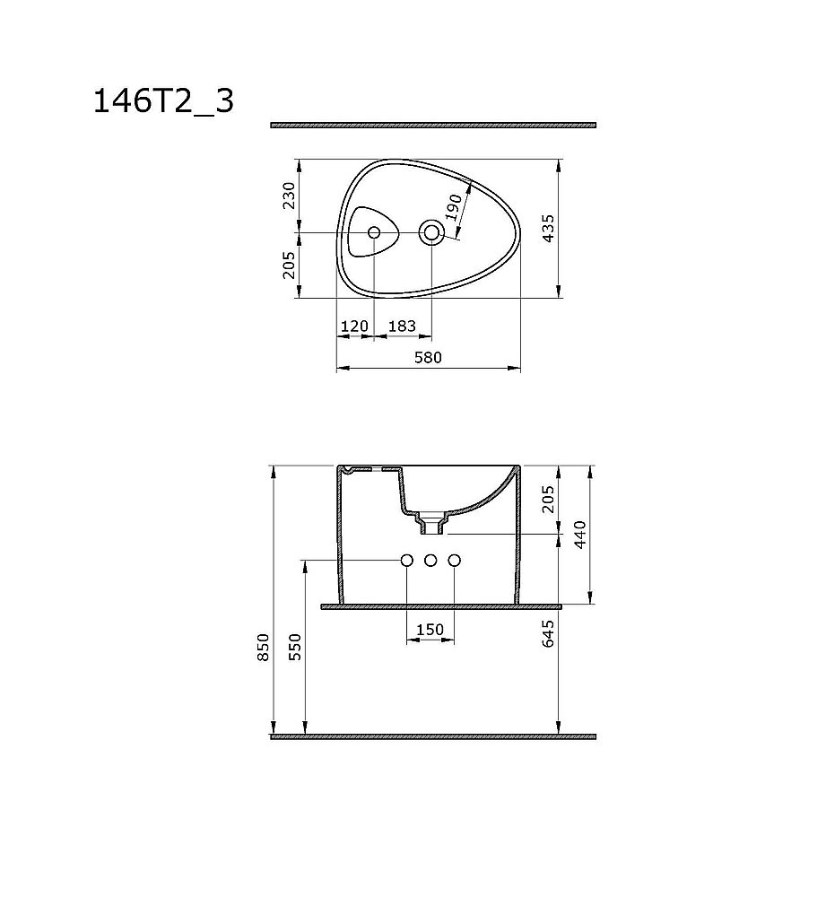 Раковина Ambassador Kingston 58 146T20003 белая купить в интернет-магазине Sanbest