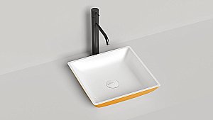 Раковина накладная Salini CALLISTA 04 1101208SMRH 38 из искусственного камня S-Stone, белая матовая, цвет по RAL снаружи купить в интернет-магазине Sanbest