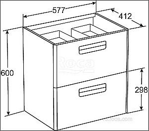 Тумба с раковиной Roca The Gap Original ZRU9302734 60 белый для ванной в интернет-магазине Sanbest
